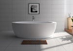 White Matte Solid Surface Tub, No Faucet, 74.8", Legion Furniture, WJ8615-W