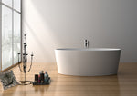 White Matte Solid Surface Tub,No Faucet, 63", Legion Furniture, WJ8617-W