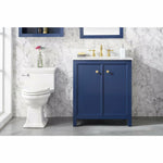 Blue Finish Sink Vanity Cabinet and Carrara White Top, 30", Legion Furniture, WLF2130-B