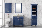 Blue Finish Sink Vanity Cabinet with Carrara White Top, 36", Legion Furniture, WLF2236-B