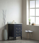Solid Wood Vanity in Blue, No Faucet, 24", Legion Furniture, WS3124-B