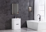 PVC White Bathroom Vanity With Led Mirror, 24", Legion Furniture, WT9329-24-PVC