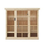 6 Person Indoor Home Sauna, Thermo-wood, Xperience Series, SaunaLife, w/ LED Light System, 79" x 62" x 79", SL-MODELX7
