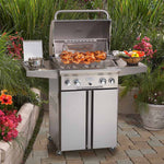 Portable Grill with Side Burner, Rear Infra-Red Burner and Rotisserie, Propane Gas, American Outdoor Grill, "L" Series, 24", 24PCL