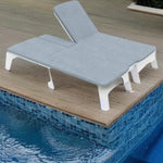 Double Chaise, Mainstay, Ledge Loungers, White, 77.5", LL-MS-DBC-WH