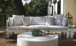 Outdoor Sectional Relaxed Left Corner Sofa, Mainstay, Ledge Loungers, White, 32", with Standard Fabric, LL-MS-SR-CL-WH-STD-4634