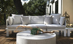 Outdoor Sectional Relaxed Left Armchair Sofa, Mainstay, Ledge Loungers, White, 32", with Standard Fabric, LL-MS-SR-L-WH-STD-4634