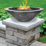 Embarcadero Pedestal Concrete Gas Fire Pit Table + Free Cover ✓ [Prism Hardscapes] PH-437 - 31-Inch