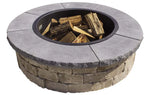 Tessarai, GAS - Match Lite, Round Firepit - Tumbled Walls, Travertine and More