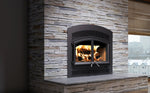 Waterloo Arched Faceplate Wood-Burning Fireplace, Double Door, Dry Cordwood, 95,000 BTU, 50", Black, Valcourt, FP15A