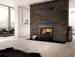 Manoir Wood Burning Fireplace, Double retractable, Dry Cordwood, 41", Black, Valcourt, FP1LM