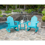 Aruba 3-Piece All-Weather Outdoor Patio Set, 2 Adirondack Rocking Chair & 19" x 15" Side table, Hanover, ADROCKER3PCAR