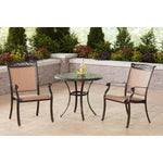 3-Piece Bistro Set, 2 Sling Chairs & 32-Inch Cast-Top Table, Fontana-Hanover, FNTDN3PCC