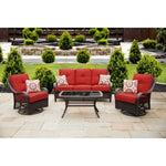 Orleans 4-Piece All-Weather Patio Set, 2 Swivel Gliders & Sofa + Coffee Table, Hanover, ORLEANS4PCSW-B-BRY