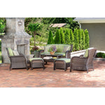 Strathmere 6-Piece Outdoor Lounge Set, loveseat & 2 armchairs & 2 ottomans +Rectangle Dinning table, Hanover , STRATHMERE6PC