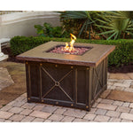 Monaco  5-Piece Fire Pit Chat Set, 4 Sling Dining Chairs & 40,000 BTU Fire Pit Coffee Table, Propane,  Hanover, MON5PCDFP