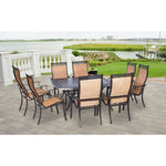 Manor 9-Piece Outdoor Dining Set 8 Stationary Chair & Large Square Table, Hanover, MANDN9PCSQ