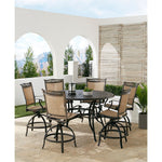 7-Piece High-Dining Set, 6 Counter-Height Swivel Chairs & Cast-Top Table, Hanover-Fontana, FNTDN7PCPBRC