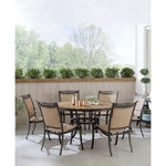 Fontana 7-Piece Outdoor Dining Set, 6 Sling Chairs & Tile-Top Table, Hanover, FNTDN7PCRDTN.