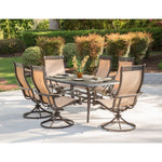 Manor 7-Piece Outdoor Dining Set, 6 Swivel Rockers & Large Cast-Top Dining Table, Hanover, MANDN7PCSW-6