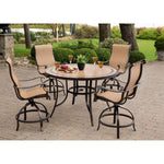 Monaco5-Piece High-Dining Set, 4 Sling Swivel Counter Height Chairs & 56" Tile-Top Table, Hanover , MONDN5PCBR