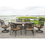 Monaco 7-Piece Dining Set, 4 Dinning Chairs & 2 Swivel Rockers + 40" x 68" Tile-Top Table, Hanover , MONDN7PCSW-2