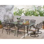 Traditions 11-Piece Outdoor Dining Set, 4 Swivel Rockers & 6 Dining Chairs & Extra-Long Dining Table, Hanover, TRADDN11PCSW4
