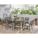 Traditions 11-Piece Outdoor Dining Set, 10 Stationary Dining Chairs & Extra-Long Cast-top Dining Table, Hanover, TRADDN11PC
