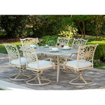 Traditions 7-Piece Outdoor Dining Set, 6 Swivel Rockers & 38" X 72" Cast-Top Table , Hanover, TRADDNSD7PCSW6-BE
