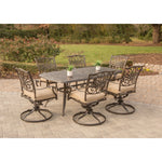 Traditions 7-Piece Outdoor Dining Set, Six Swivel Dining Chairs & Large 72"  X  38 " Dining Table, Hanover, TRADITIONS7PCSW-6