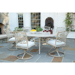 Traditions 7-Piece Outdoor Dining Set, 6 Swivel Rockers & 60" Round Cast-Top Table, Hanover, TRADDNSD7PCSWRD6-BE