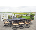 Traditions 9-Piece  Outdoor Dining Set, 8 Swivel Dining Chairs & 84"  X 42" Dining Cast-Top Table, Hanover, TRADDN9PCSW-8