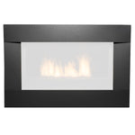 Decorative Black Surround With Screen For Newcomb Fireplace, Sierra Flames, 36", NEWCOMB-36-SURR-BLK-SCR