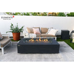 Cape Town Fire Table, Elementi Plus, Rectangular, Slate Black, 31.9", OFG410SL