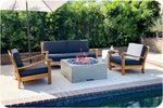 Piazza Concrete Gas Fire Pit + Free Cover ✓ [Prism Hardscapes] PH-705 - 39x39-Inch
