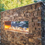 Linear Ready-to-Finish See-Through Gas Fireplace W/ Direct Spark Ignition, Rectangle, Stainless Steel, 40", 62", 72", The Outdoor GreatRoom Company, RSTL-40DNG