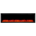 72" Allusion Platinum Recessed Linear Electric Fireplace, 5,000 BTU, SimpliFire, SF-ALLP72-BK