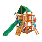 Gorilla Playsets, Chateau Tower Swing Set  w/ Deluxe Green Vinyl Canopy