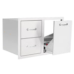 Summerset Grills Propane Tank/Trash Pullout & Double Drawer Combo, Stainless Steel, 33", SSDC2-33LP