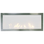 Decorative Stainless Steel Surround With Safety Barrier For Newcomb Fireplace, Sierra Flames, 36", NEWCOMB-36-SURR-SS-SCR