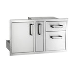 Premium Flush Access Door with Platter Storage And Double Drawer with Soft Close 36", Fire Magic, 53816SC