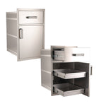 Premium Flush Stainless Steel Door & Drawer Combo Enclosed Water Resistant Dry Storage Pantry,  20", Fire Magic , 54020S