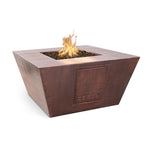 Redan 36" 48" Fire Pit - Hammered Copper- The Outdoor Plus - OPT-SQ36CPM