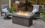 Key Largo Linear Gas Fire Pit Table w/Direct Spark Ignition  Rectangle, Stainless Steel, Gray, 19.5x48", The Outdoor GreatRoom Company,  KL-1242DSI