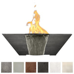 Lombard Match Light Concrete Gas Fire & Water Bowl + Free Cover ✓ [Prism Hardscapes] PH-445-FWB, 29-Inches
