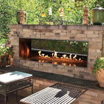 Empire Outdoor 60" Stainless Steel Manual Linear See-through Fireplace - Propane OLL60SP12SP