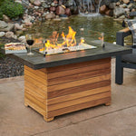 Darien Gas Fire Pit Table, Everblend Top and Aluminum Top, Concrete, Rectangle, 44*30", The Outdoor GreatRoom Company, DAR-1224-EBG-K