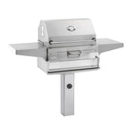 Legacy Freestanding Smoker Charcoal Grill On In-Ground Post in Stainless Steel, 24", Fire Magic, 22-SC01C-G6