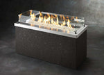 Key Largo Gas Fire Pit w/Battery Powered Spark ignition, Rectangle, Stainless Steel, Gray, 19.5x48", The Outdoor GreatRoom Company,  KL-1242