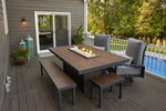 Kenwood Gas Fire Pit Table, Dinning Height, Rectangle, Metal, 80.75x50.5", The Outdoor GreatRoom Company,  KW-1242-K